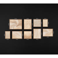 GEMÄLDE Spuren des Windes Schattenfugenrahmen Eichefarben 9-teilig - Eichefarben, Holz (160/70cm) - YS-art gallery