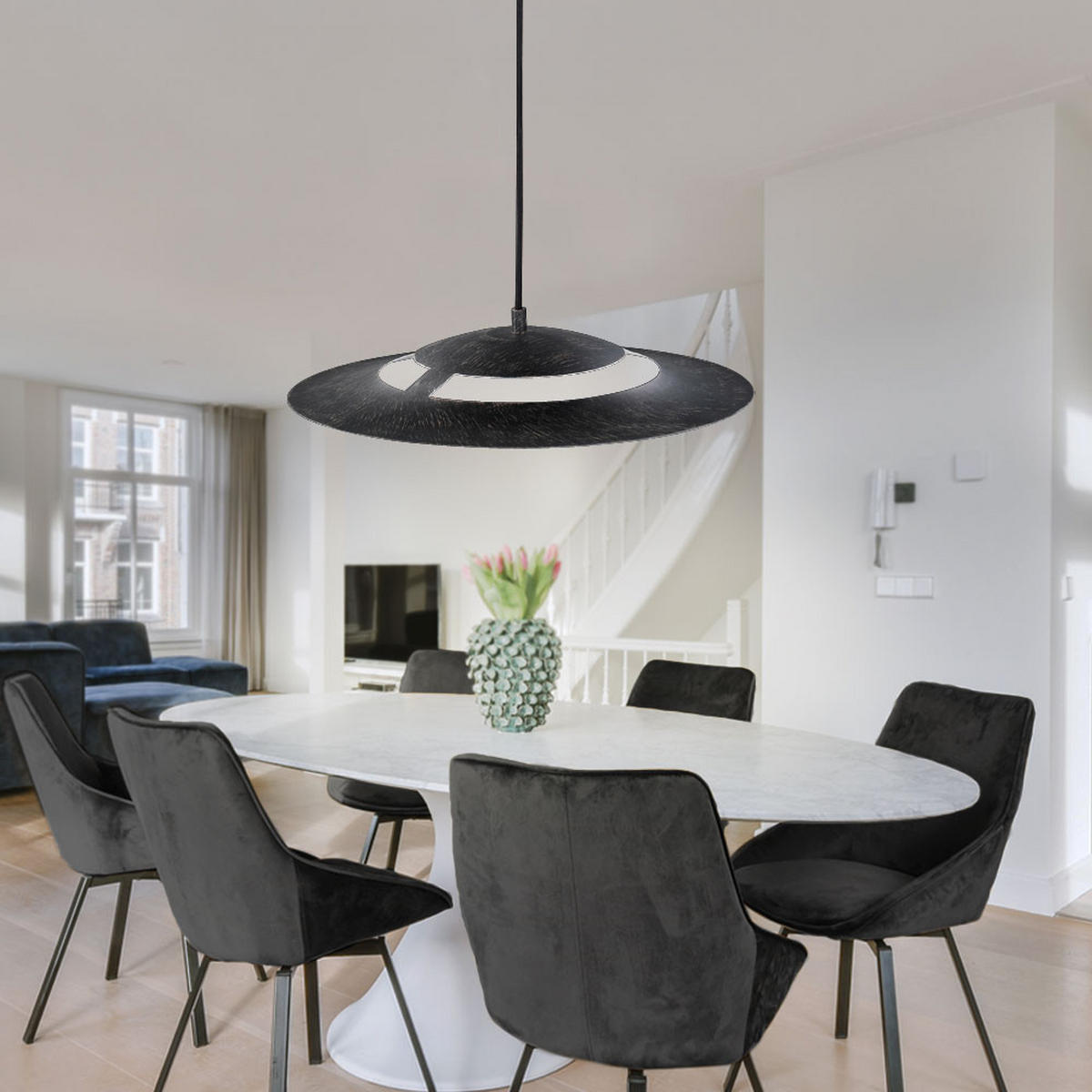 LED HÄNGELEUCHTE Rostoptik Braun - Braun, Glas (40/40/125cm)