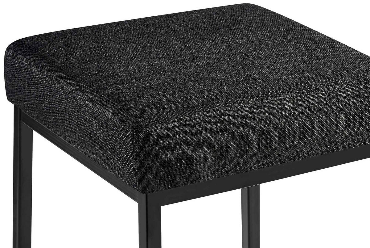 BARHOCKER 2er Set Stoff dunkelgrau - Dunkelgrau/Schwarz, Textil/Metall (37/83/37cm) - CLP