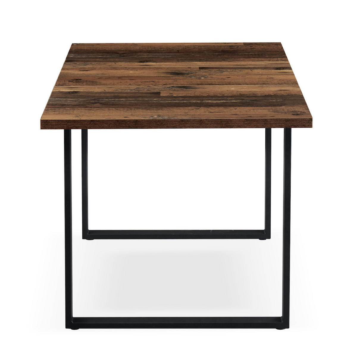 ESSTISCH ANNA 120-160/80/76 cm Texas-Eiche - Schwarz/Braun, Holzwerkstoff/Metall (80/120/77cm) - B&D Home