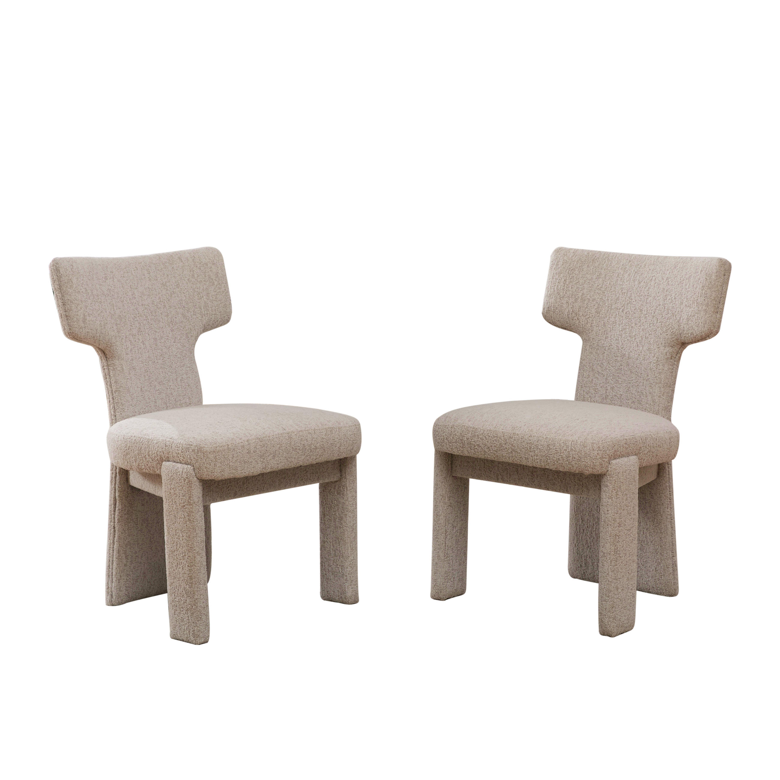POLSTERSTUHL DE-36481 2er Set mit Holzbeinen Beige - Beige, Holzwerkstoff (56/86/64cm) - ComfortXL