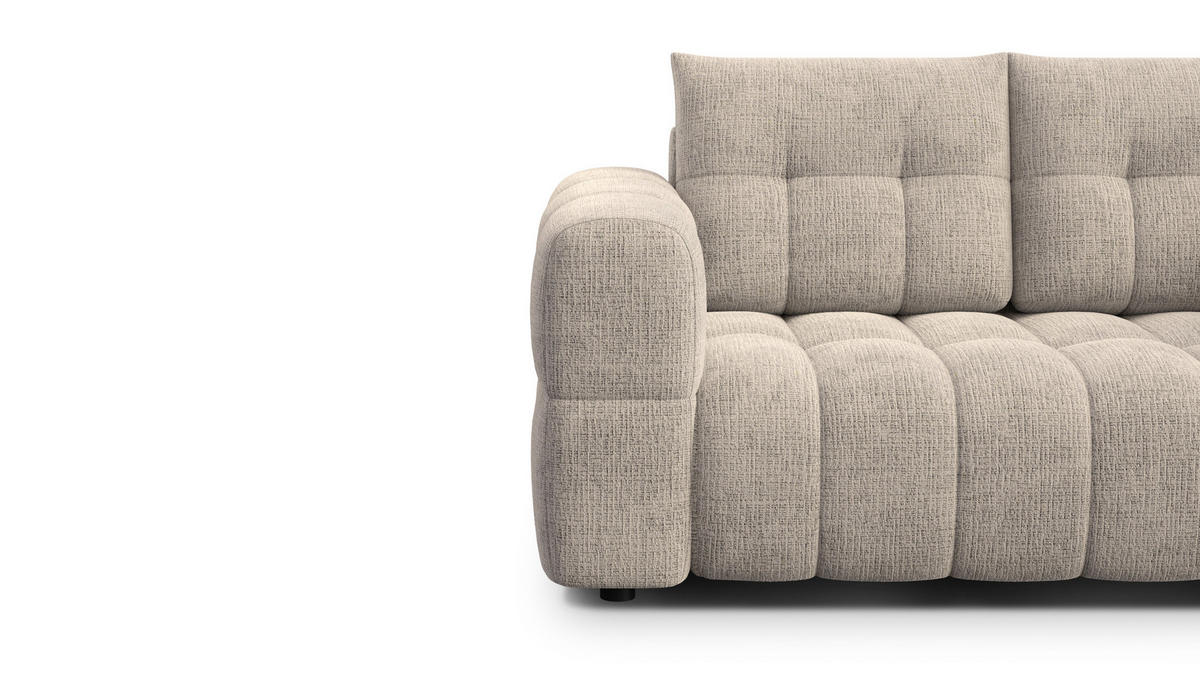 SOFA CLOUDI 2-Sitzer, beige - Beige/Schwarz, Holz/Textil (181/89/104cm) - Courtois Laville