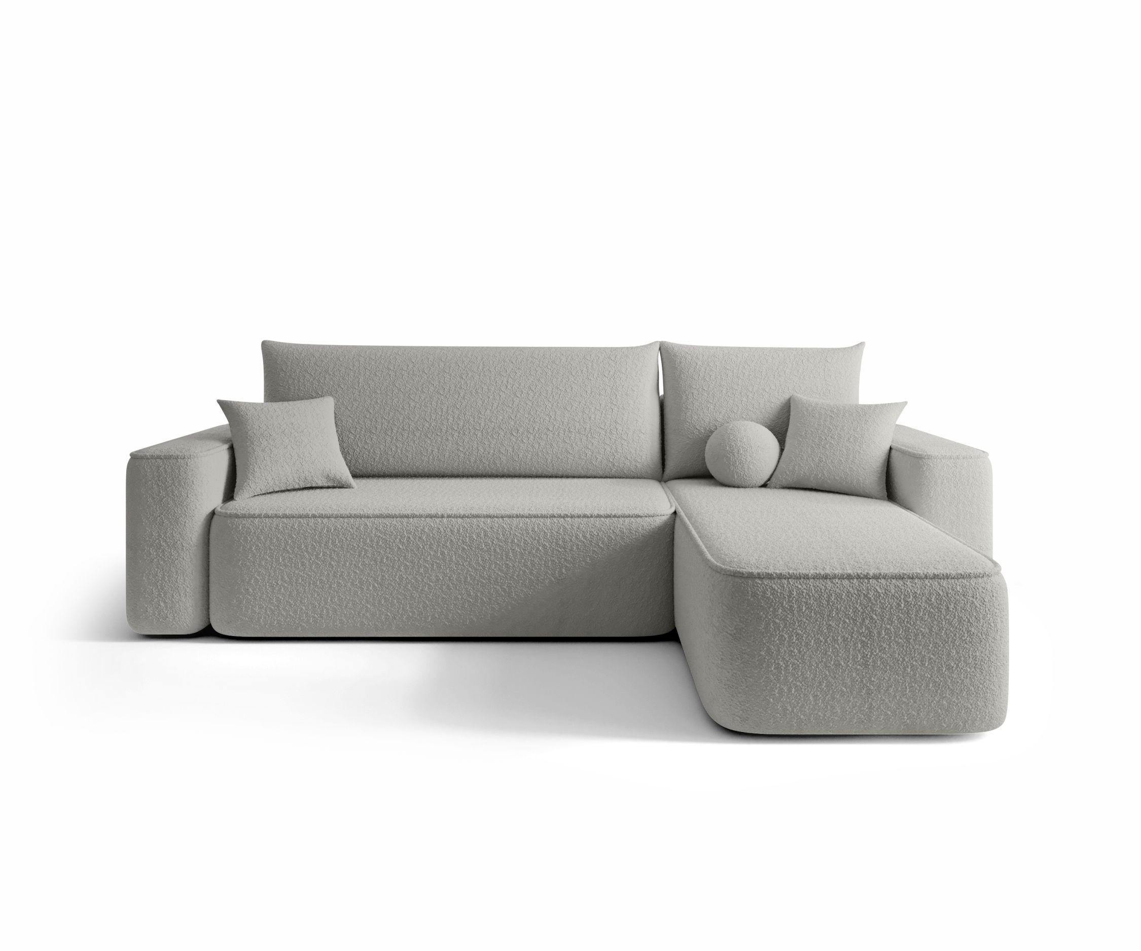 ECKSOFA mit Schlaffunktion SENNO Quelle 83 Rechts - Grau, Textil (250/150cm) - Bedante