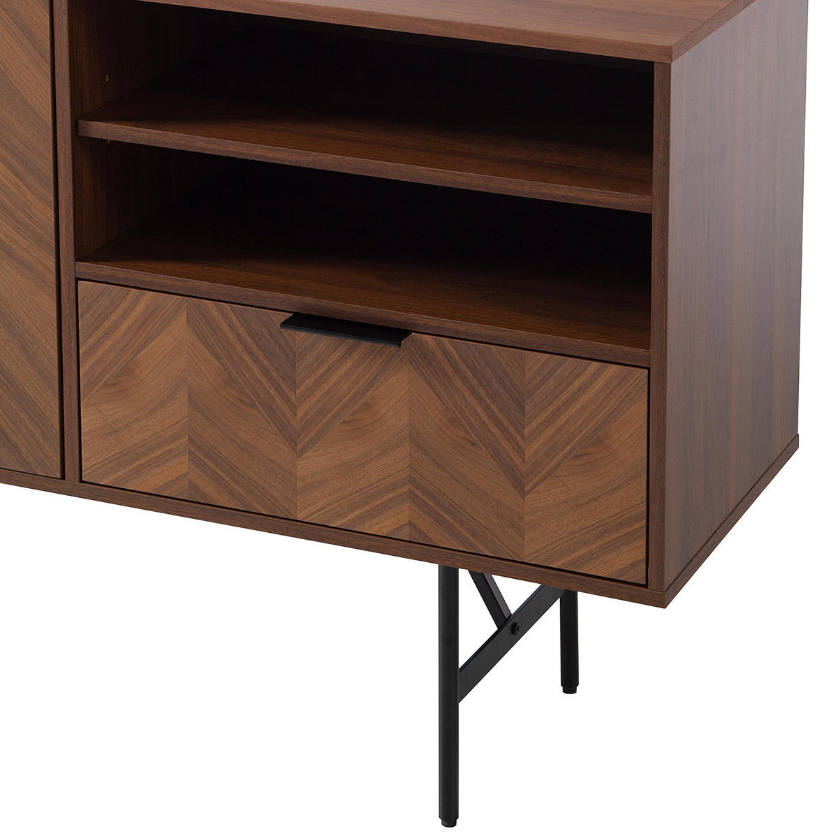SIDEBOARD - Echtholzfurnier - Walnuss - Walnussfarben, Holzwerkstoff (180/80/40cm) - home24