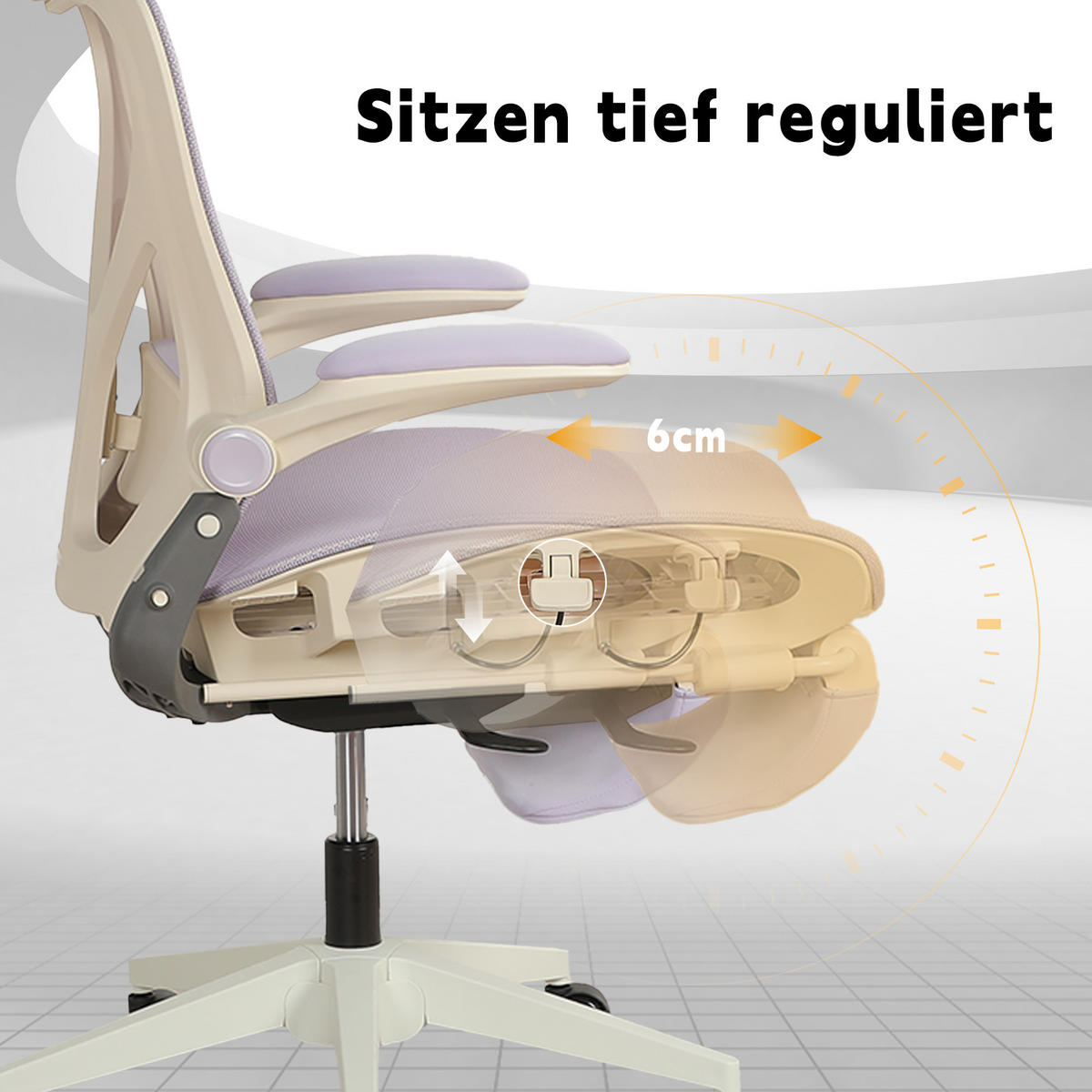 DREHSTUHL DE-40937 mit klappbarer Rückenlehne und 3D-Kopfstütze Violett - Lila, Metall (62/129/48.5cm) - ComfortXL