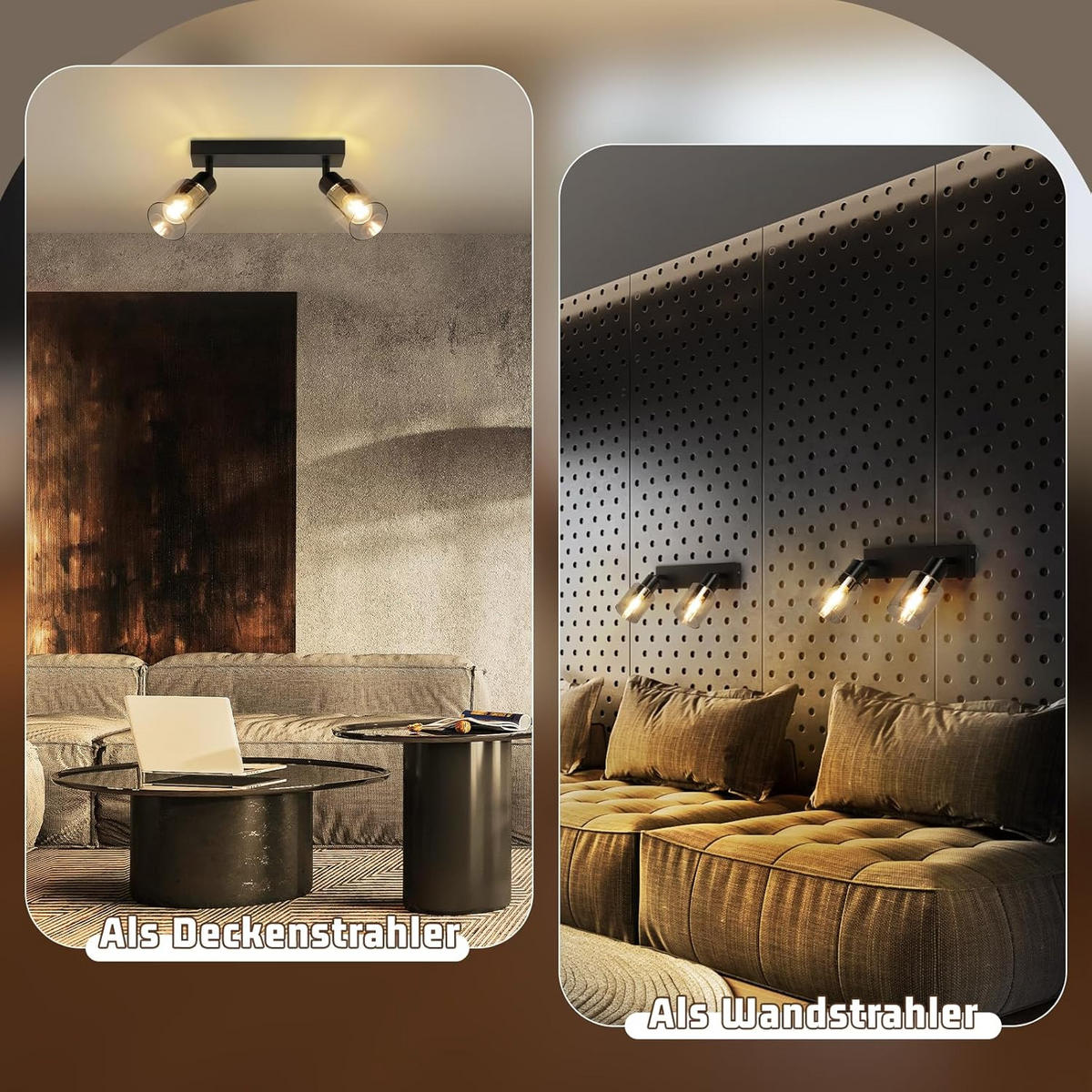 DECKENSTRAHLER Leuchthard 19/15/26 cm - Schwarz, Metall (26/19/15cm) - ZMH