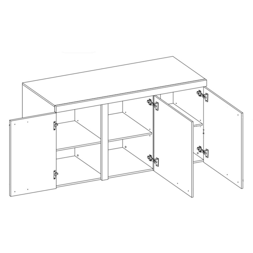 Thumbnail - Meblini Sideboard, Dunkelbraun, Holzwerkstoff, 149x82x40 cm, Wohnzimmer, Kommoden & Sideboards, Sideboards