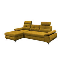 ECKSOFA mit Schlaffunktion und Bettkasten - Gelb/Schwarz, Kunststoff/Textil (274/177cm) - ed exciting design