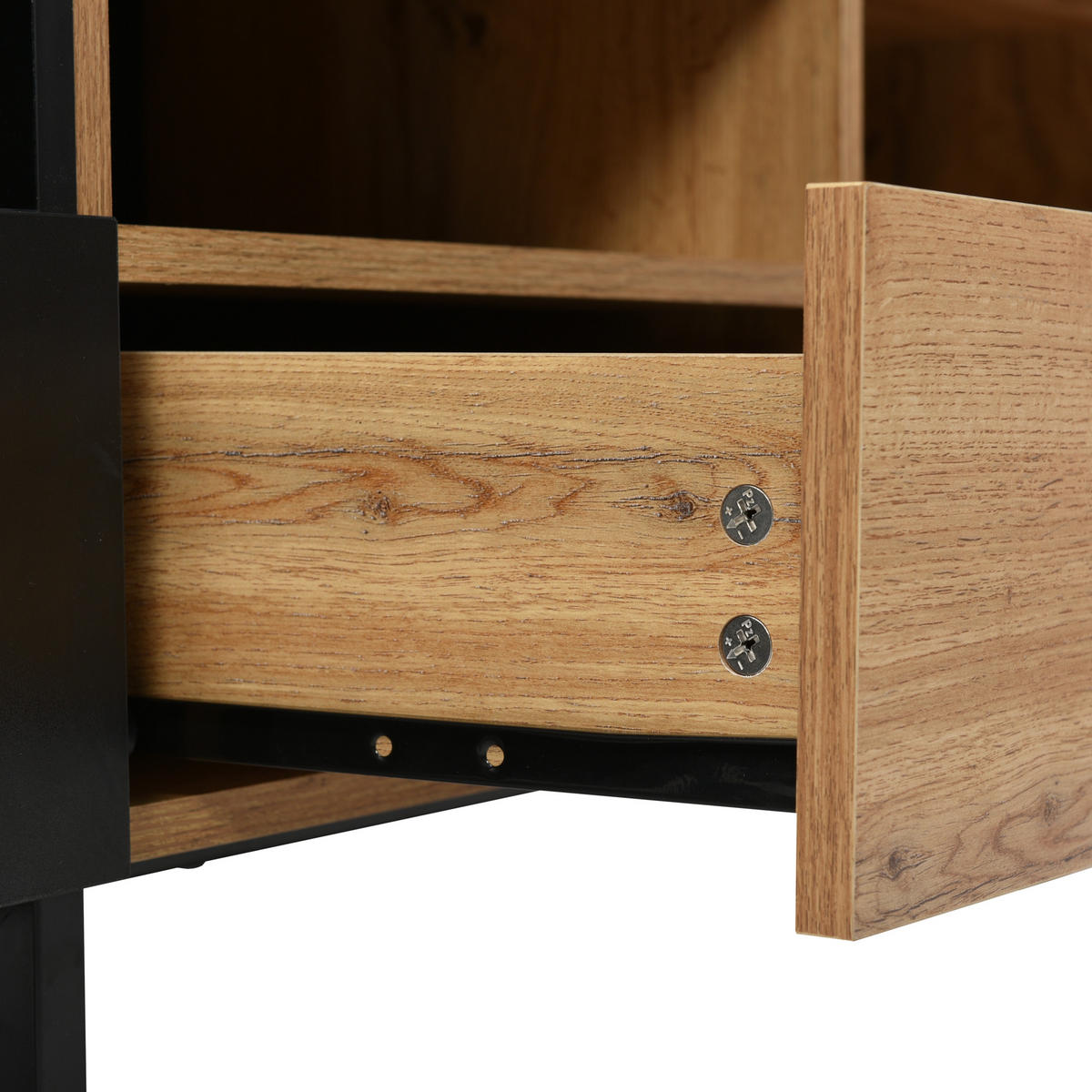 TV-BOARD Natur und Schwarz 190/38/48 cm - Naturfarben, Holzwerkstoff (190/48/38cm) - PANGIVO