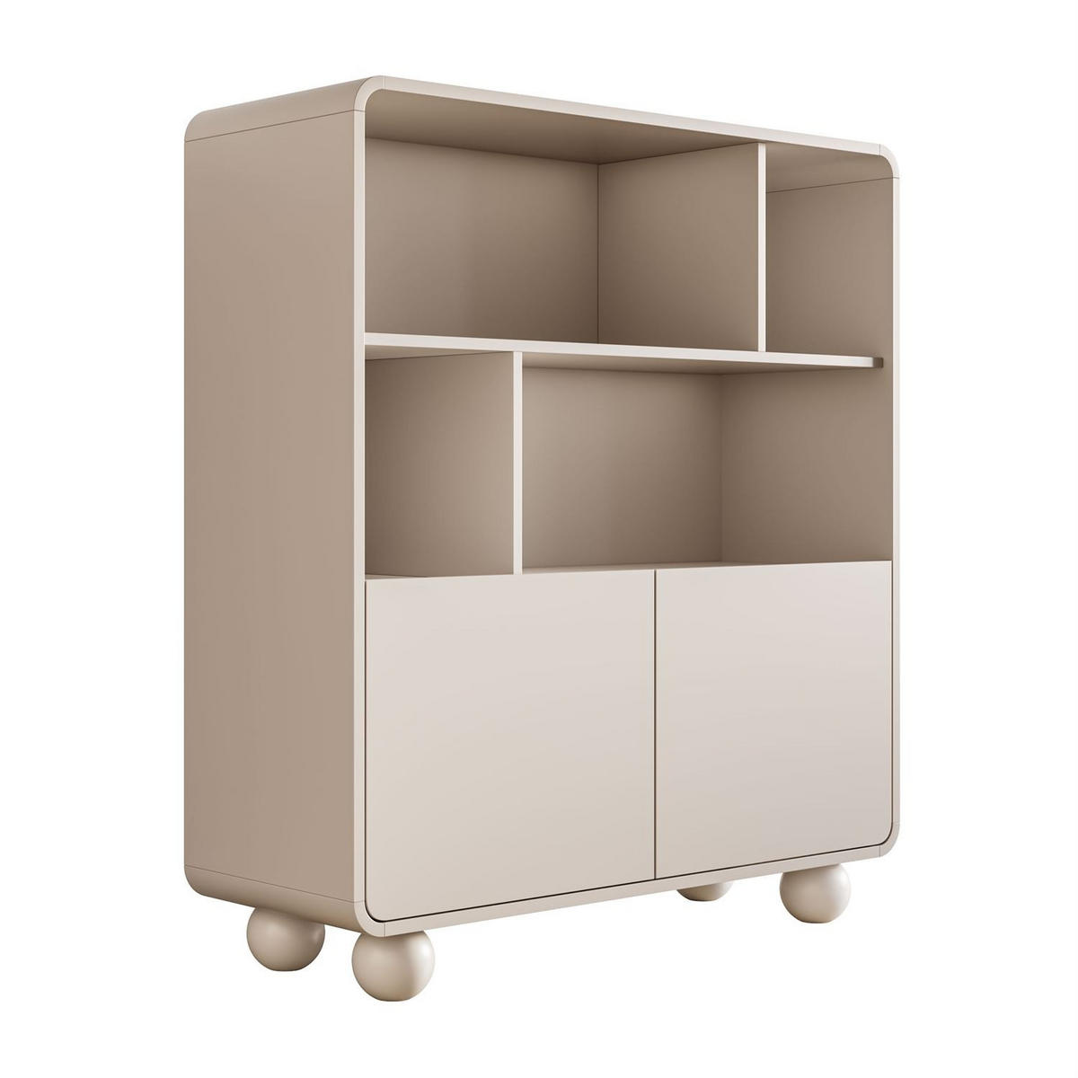 BÜCHERREGAL OLIVIO RG108 Kaschmir zweitürig - Kaschmir, Holzwerkstoff (108/121/39cm) - Lookway