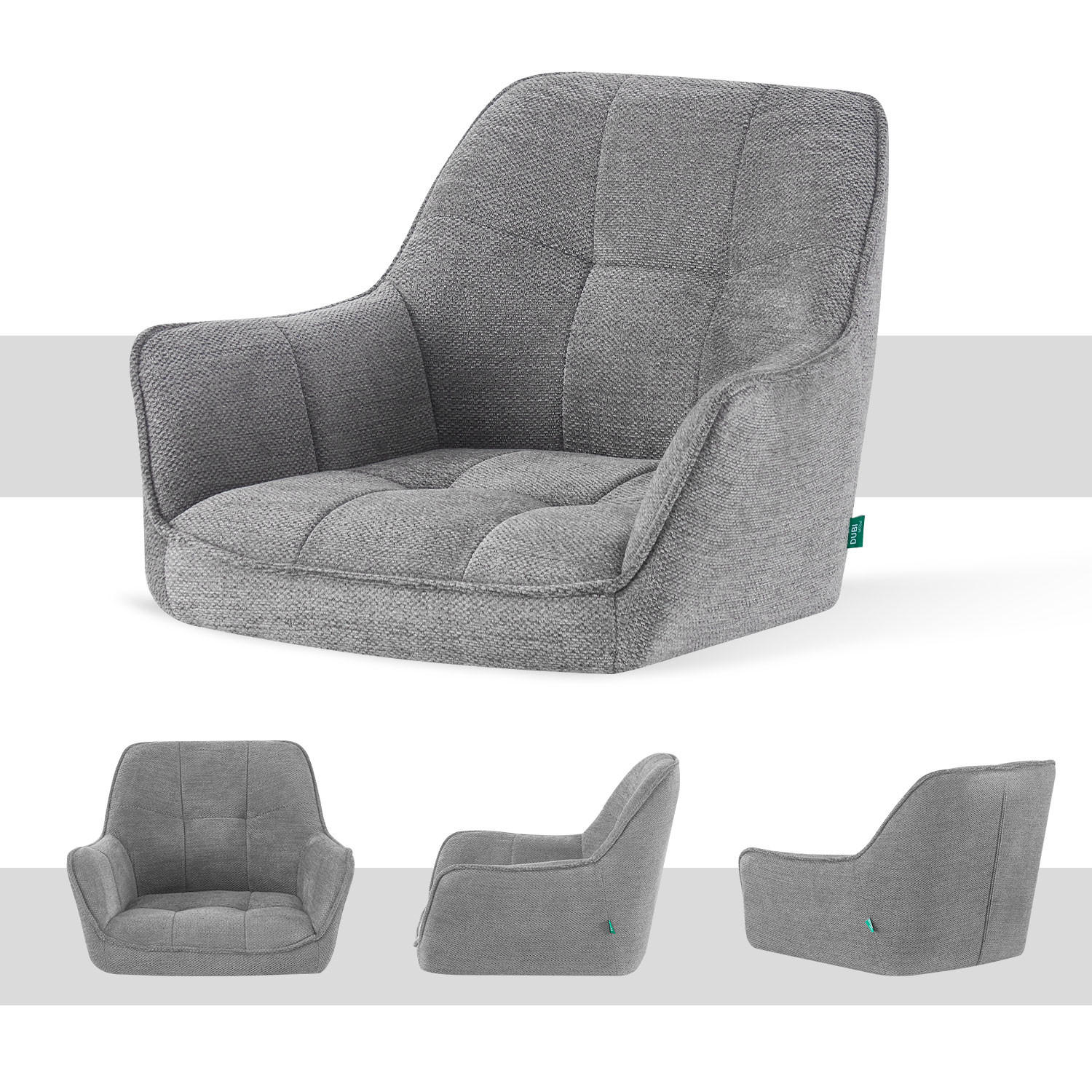 ESSZIMMERSTUHL THOMAS-KIRA 2er-Set 360°drehbar - Schwarz/Grau, Textil (61/81/62cm) - DUBI Möbel