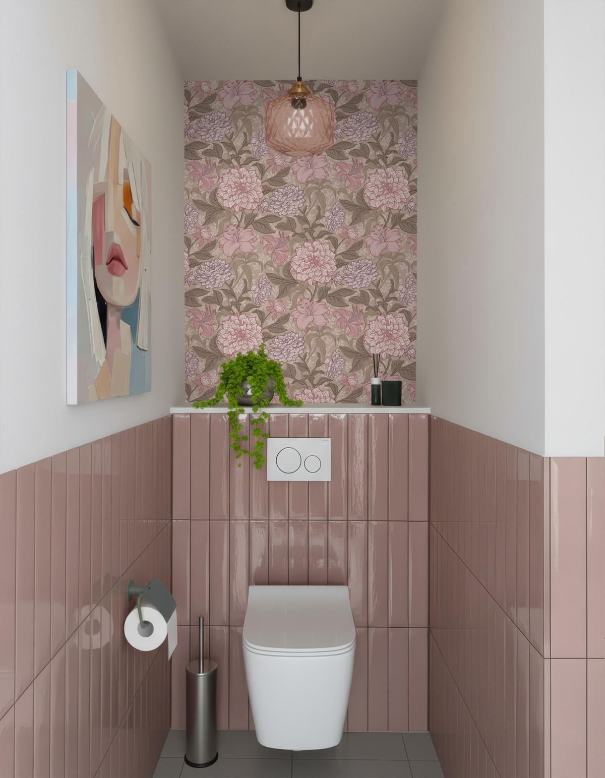 TAPETE Blumenmuster 50 x 900 cm - Lila, Papier (50/900cm) - ESTAhome