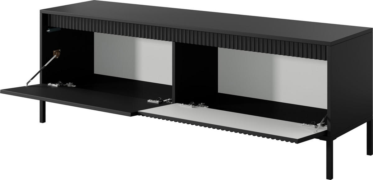 TV-LOWBOARD Cindy 154/53/40 cm - Schwarz, Holzwerkstoff/Metall (153.5/53.4/39.5cm) - WFL GROUP