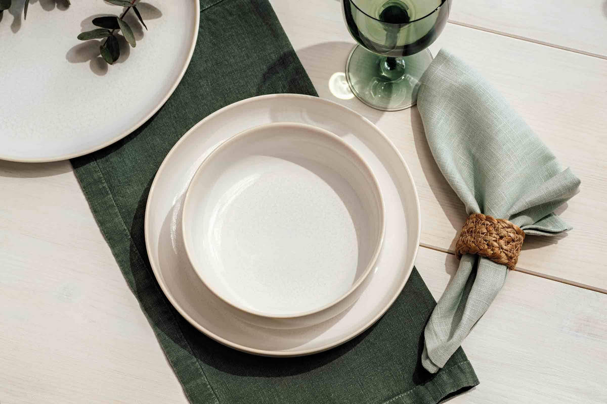 TAFEL-SET Crafted Cotton beige 4er Set - Beige, Keramik (1/1/1cm) - like.Villeroy & Boch