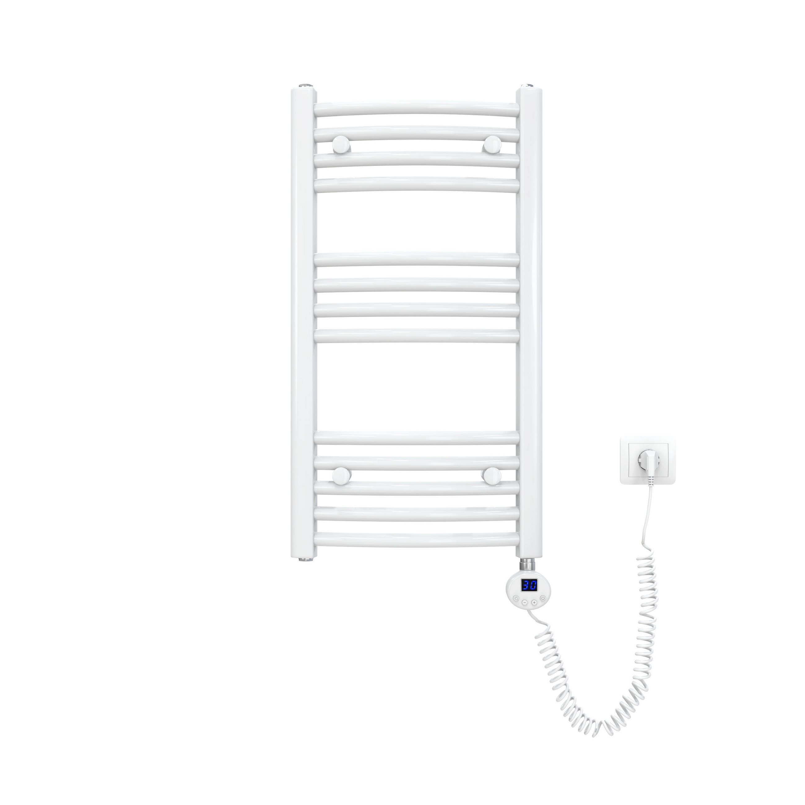HANDTUCHHEIZKÖRPER elektrisch gebogen Weiß 75/40/5,6 cm - Weiß, Metall (40/140/5.6cm) - EMKE