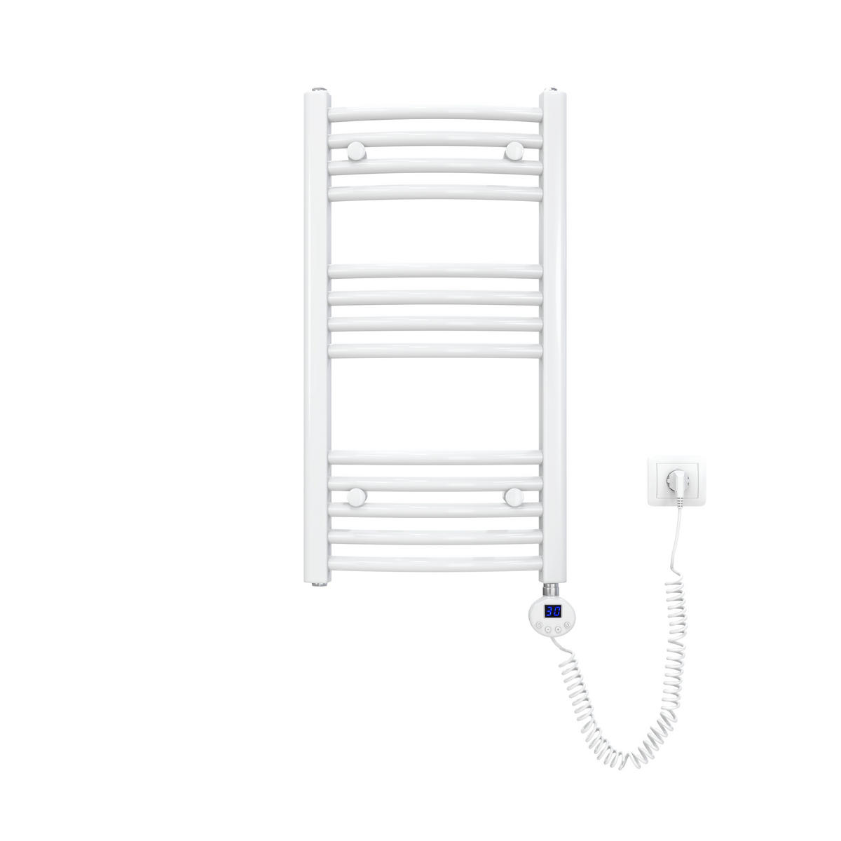 HANDTUCHHEIZKÖRPER elektrisch gebogen Weiß 75/40/5,6 cm - Weiß, Metall (40/140/5.6cm) - EMKE