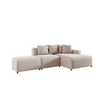 ECKSOFA Megan Xs In Stoff Salvador - Beige, Holzwerkstoff/Textil (304/165cm) - Fun Möbel