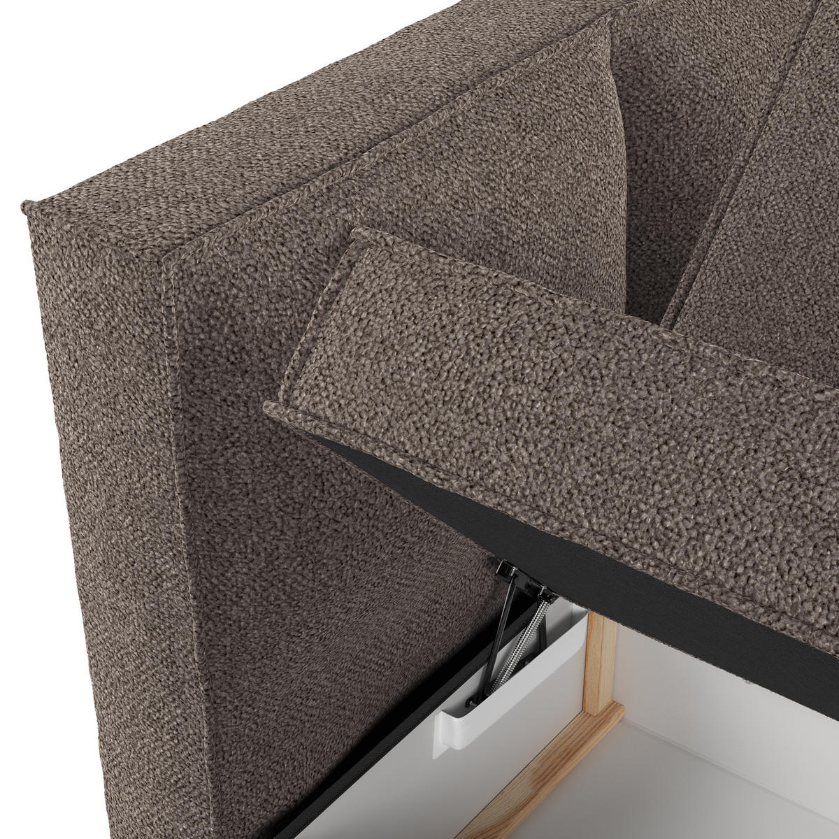 BOXBETT Bergen Braun 160/200 cm mit Matratze - Schwarz/Braun, Holz/Holzwerkstoff (160/200cm) - Maison de Reve