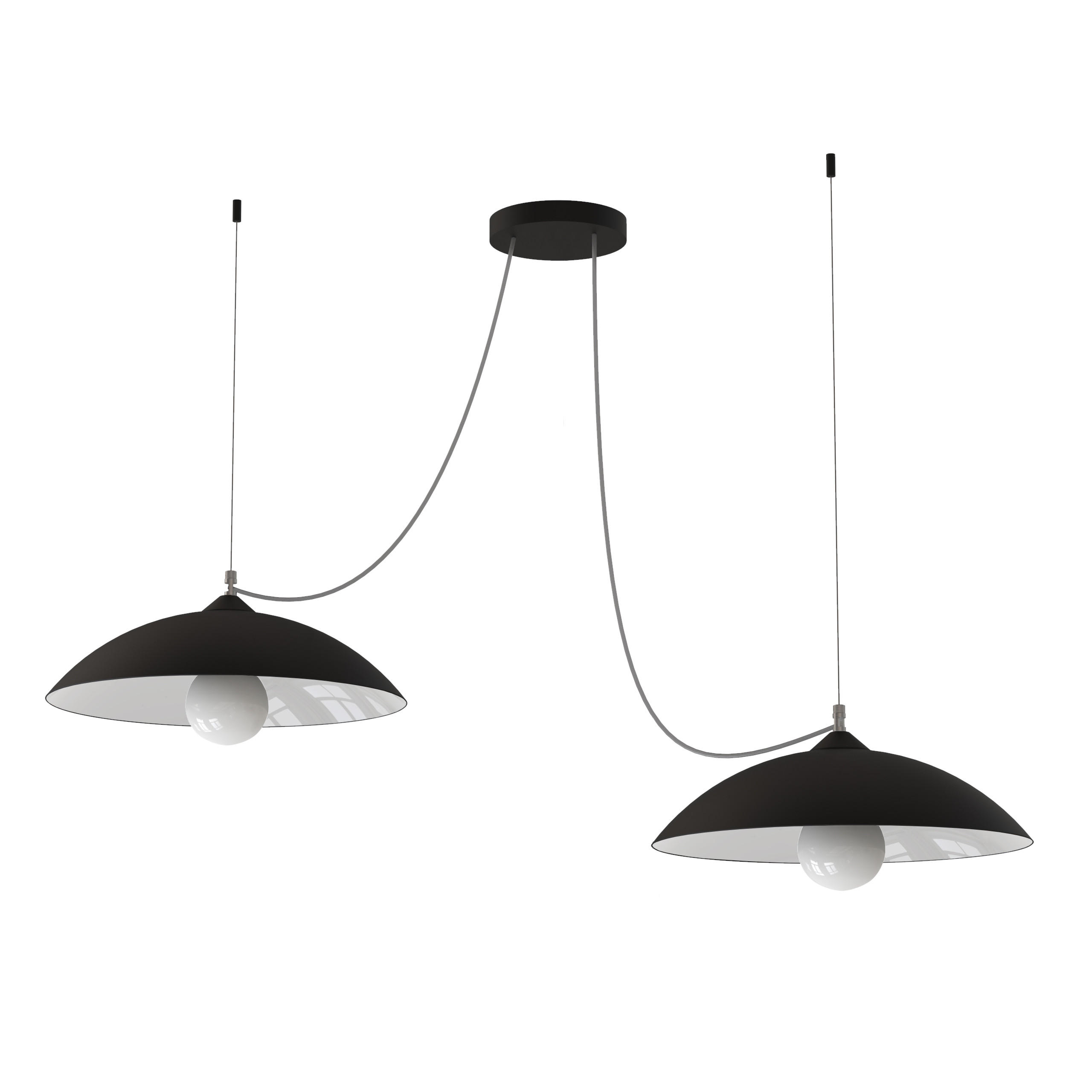 HÄNGELEUCHTE - Schwarz, Metall (40/40/9cm) - Lumicom