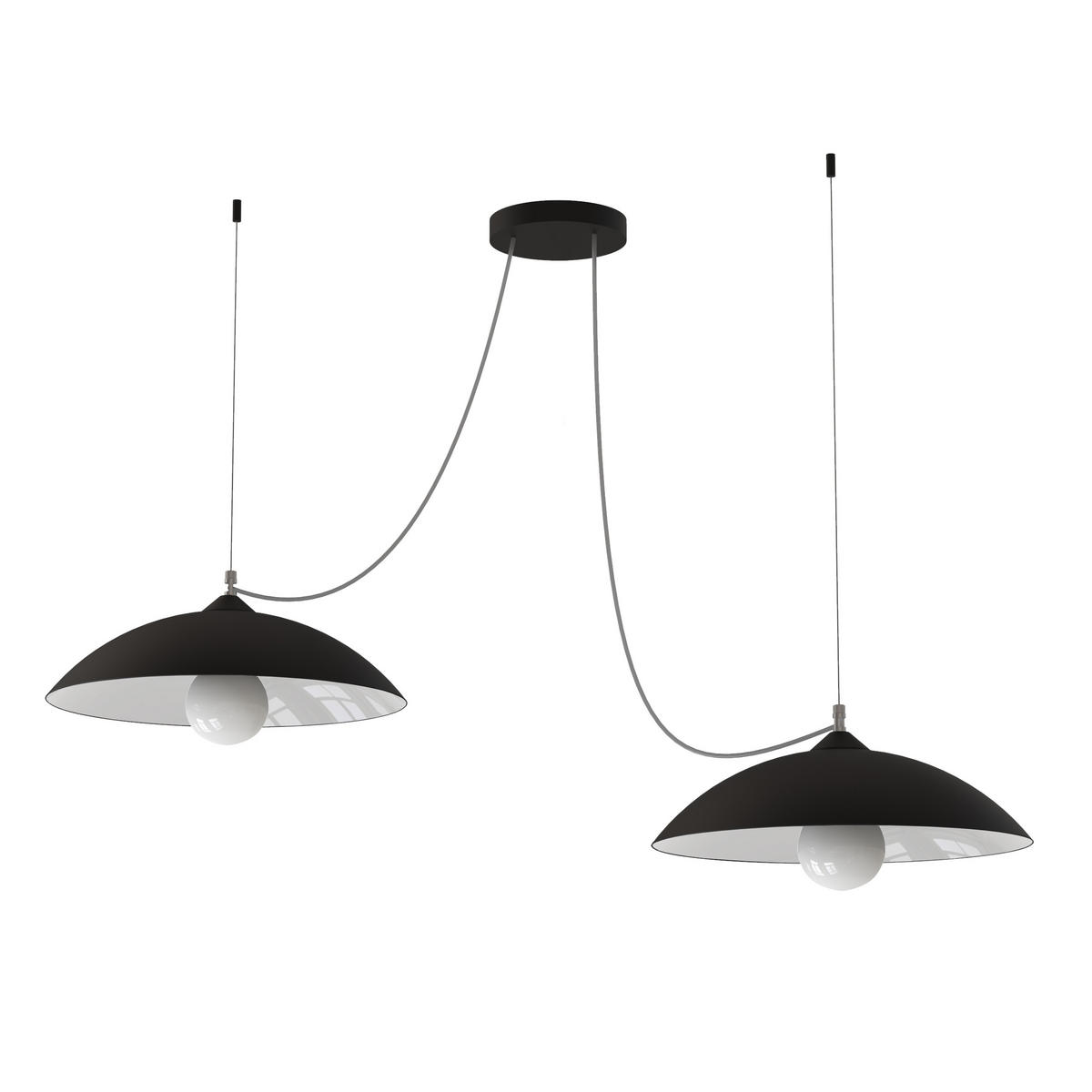 HÄNGELEUCHTE - Schwarz, Metall (40/40/9cm) - Lumicom