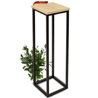 BLUMENSTÄNDER Holz LURI 70 cm hoch MDF Metallgestell - Braun, Holz (20/70/21cm) - DELUKE