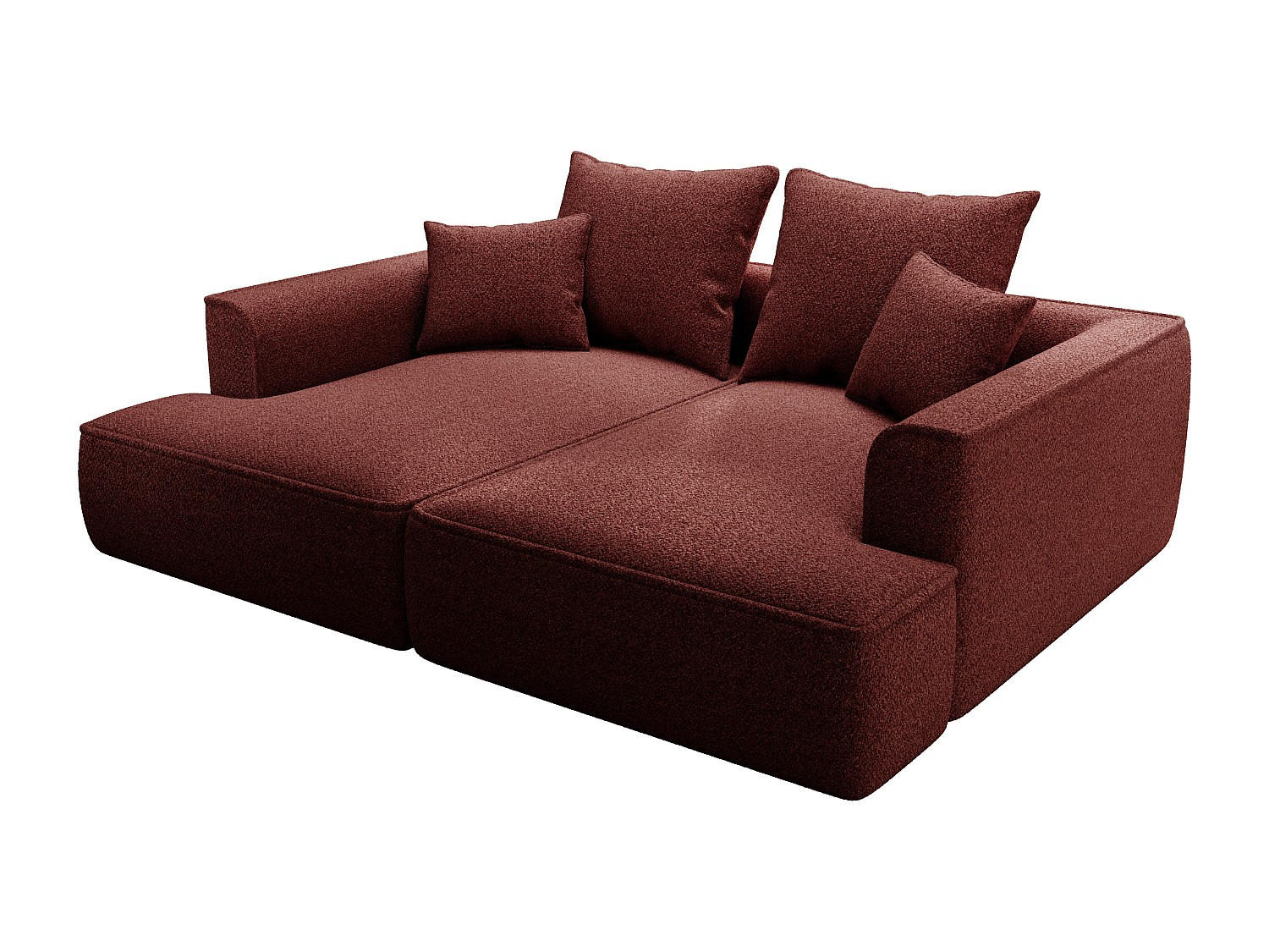 SOFA ohne Schlafmöglichkeit - 3 Personen-Sitzer - Samt - Bordeaux - - Bordeaux, Textil (230/67/180cm) - Vente-Unique
