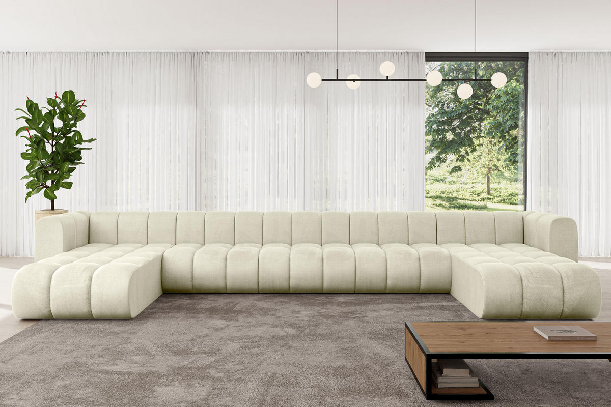 WOHNLANDSCHAFT modulares Sofa Joren-U3 - 501x177x70 cm Beige - Beige, Holzwerkstoff/Textil (501/70/177cm) - ALTDECOR