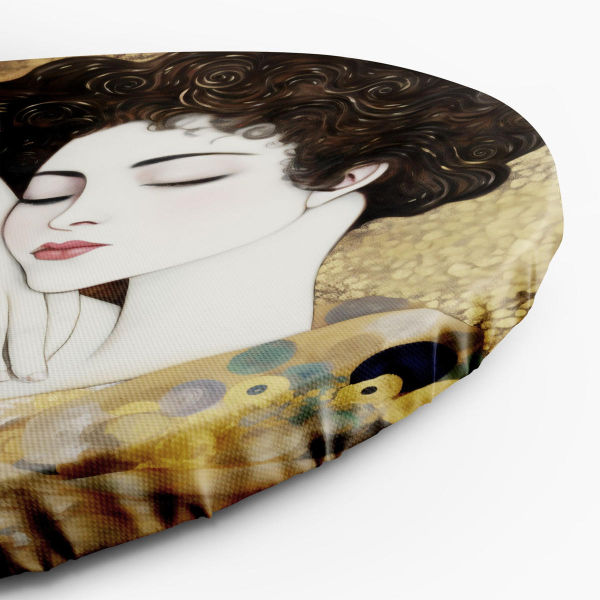 RUNDES BILD Gold 60/60 cm - Goldfarben, Textil (60/60cm) - KUNSTLOFT