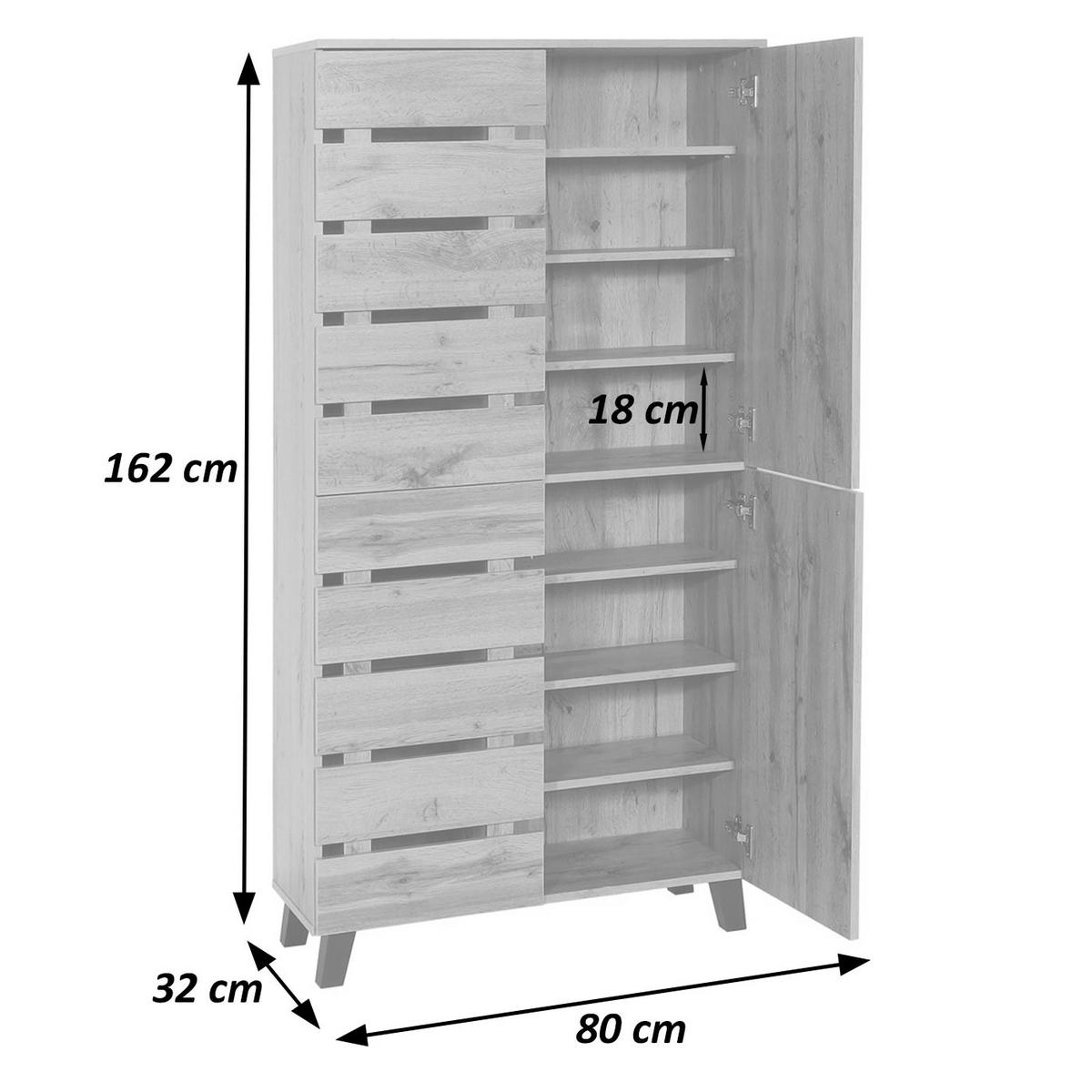 SCHRANK Braun - Braun, Holz (80/162/32cm) - MCW