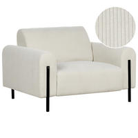 SESSEL Cremeweiß Askim - Creme/Schwarz, Textil (123/79/95cm) - Beliani