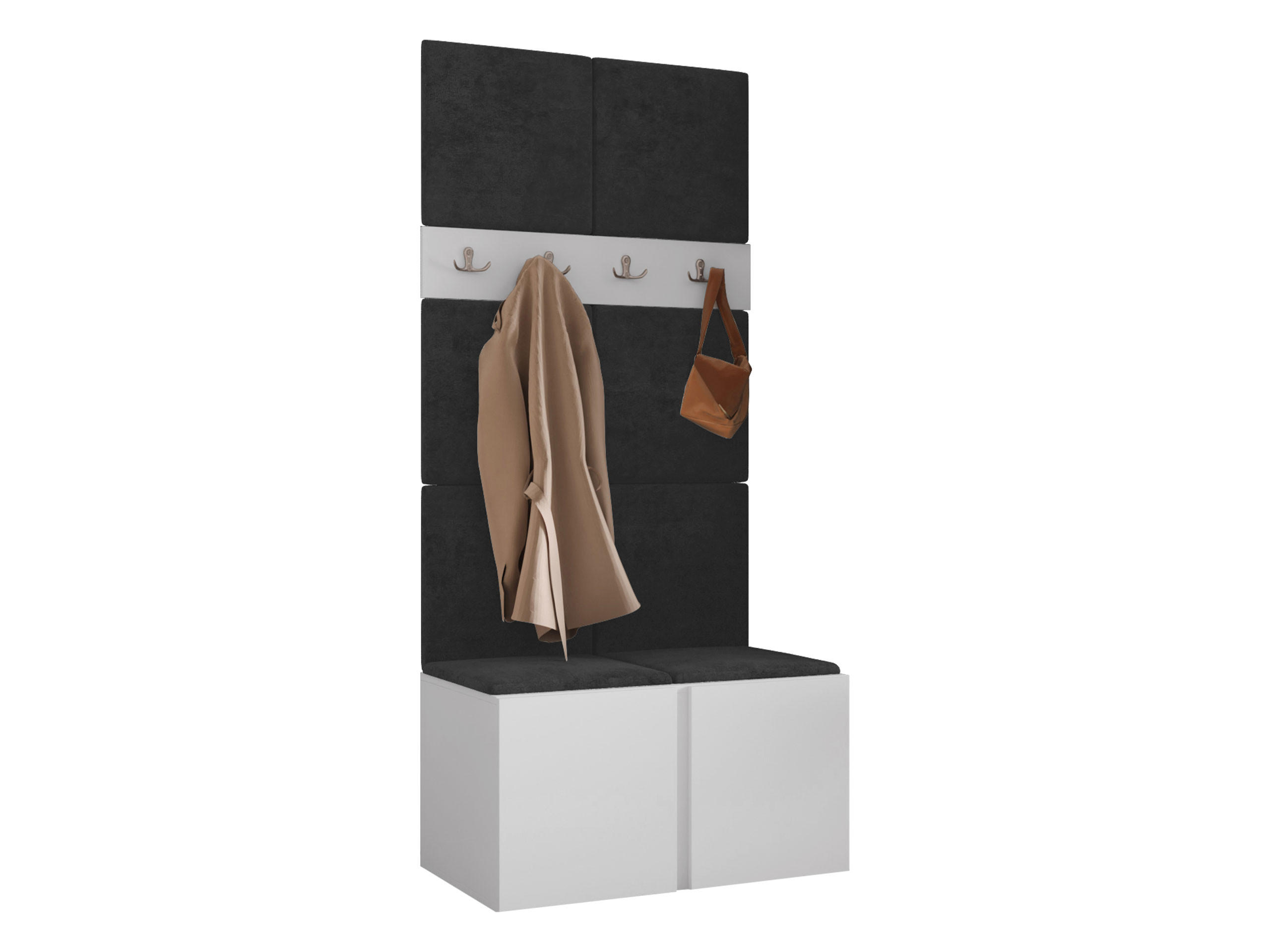 MOBILIER PENTRU HOL Orion IV - alb/antracit, material plastic/compozit lemnos (84/186/46cm) - MIRJAN24