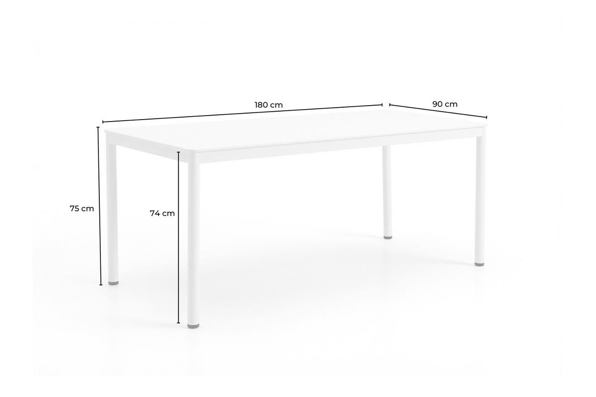GARTEN-ESSGRUPPE MIAVA 7ER SET Cremeweiß Keramik, Kunststoff Stapelbar - Creme, Keramik - KAWOLA