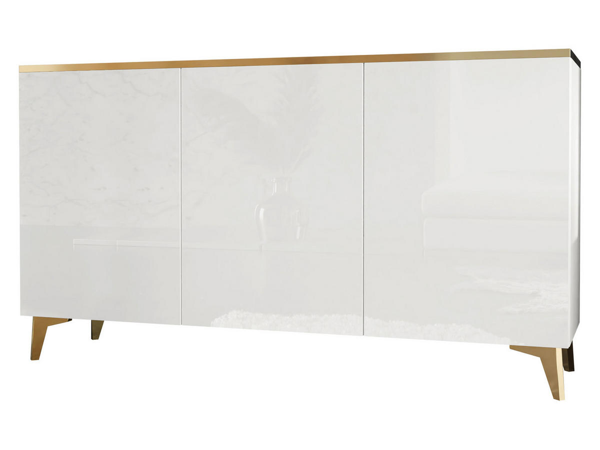 KOMMODE Alrik 3D - Goldfarben/Weiß, Holzwerkstoff/Kunststoff (150/85/40cm) - MIRJAN24
