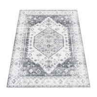 KURZFLORTEPPICH Waschbar, im Vintage-Stil, aus Polyester, Grau, 120 x 160 cm - Grau, Textil (160/120cm) - KADIMA DESIGN