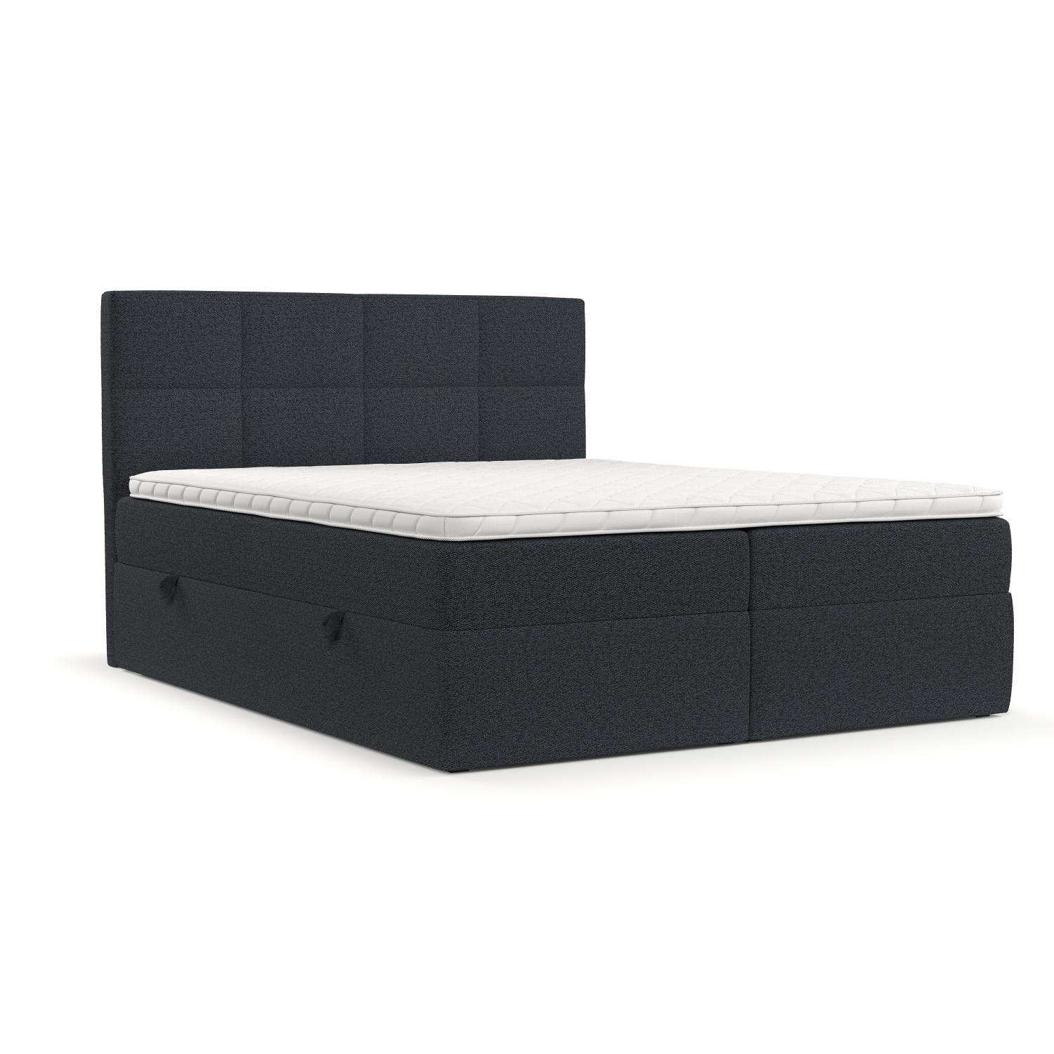BOXBETT Oris 140/200 cm Anthrazit im Riva Stoff - Anthrazit/Schwarz, Holz/Holzwerkstoff (140/200cm) - AltaBeds