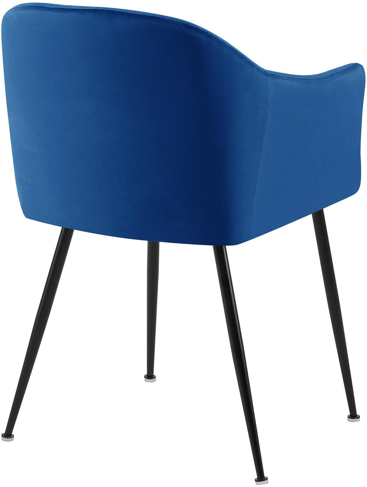 ARMLEHNENSTUHL Samt Dunkelblau - Schwarz/Dunkelblau, Textil/Metall (57/80/58cm) - CLP