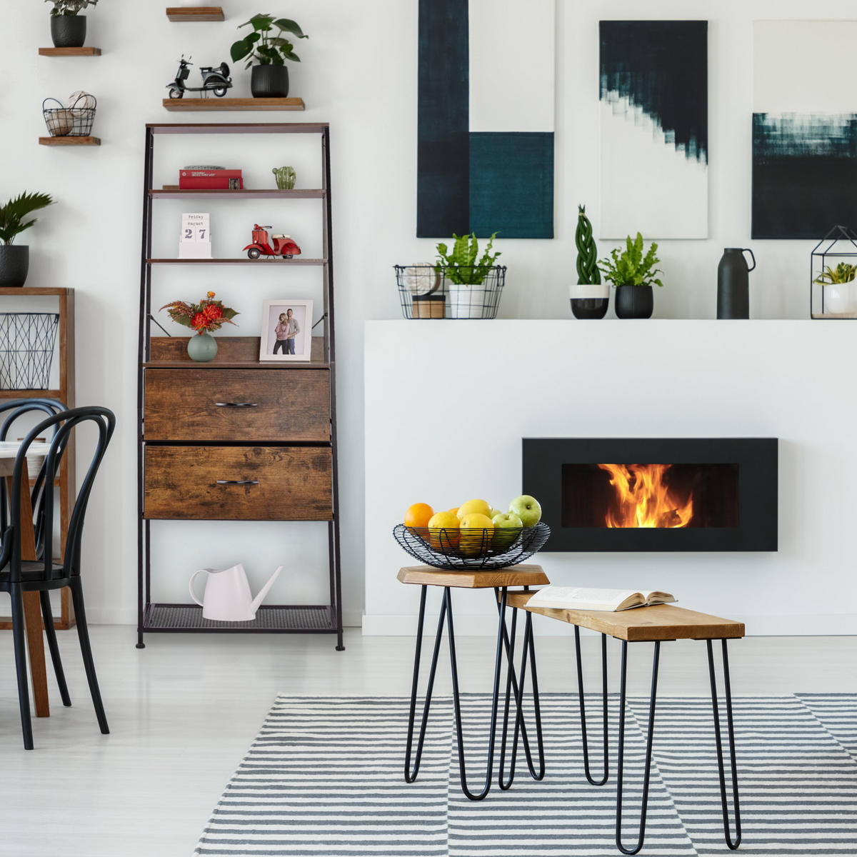 VINTAGE-REGAL - Multicolor, Holz/Holzwerkstoff (60/164/41.5cm) - Relaxdays