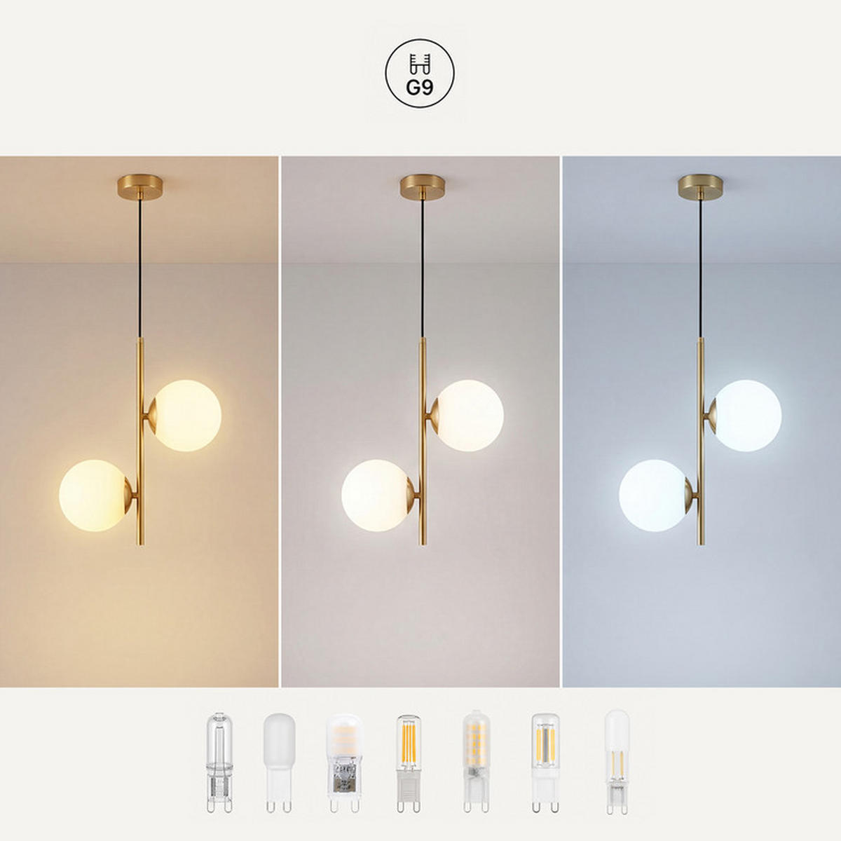 PENDELLEUCHTE Floyd II 34.5x34.5x150cm - Goldfarben, Metall (34.5/34.5/150cm) - Nettlife