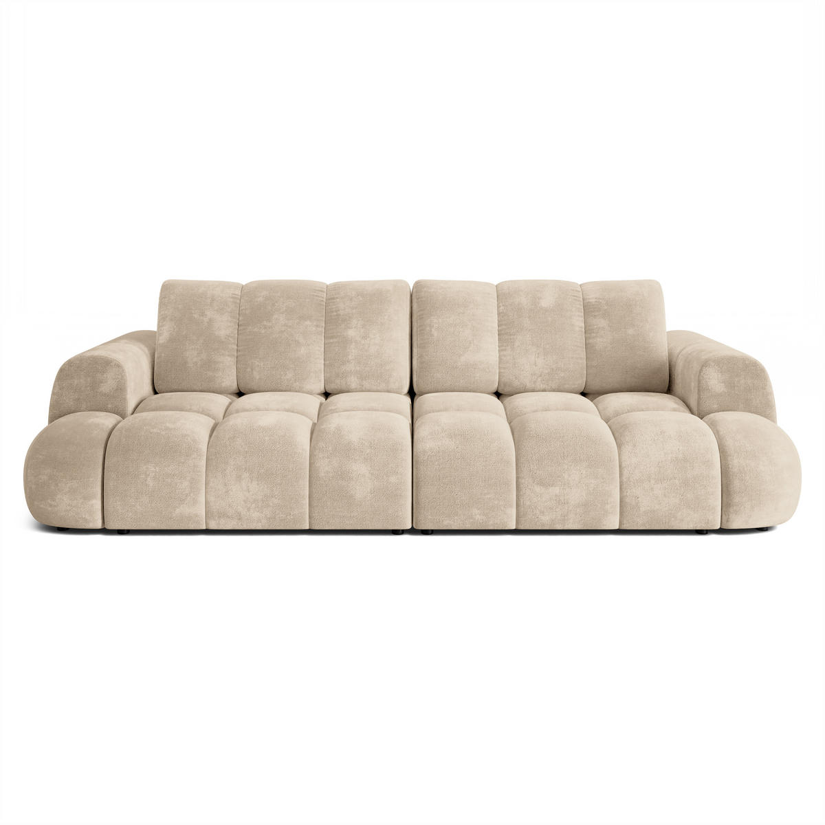 BETTSOFA DAFNE Creme Chenille-Stoff mit Schlaffunktion - Creme, Textil (300/88/113cm) - MASSENO