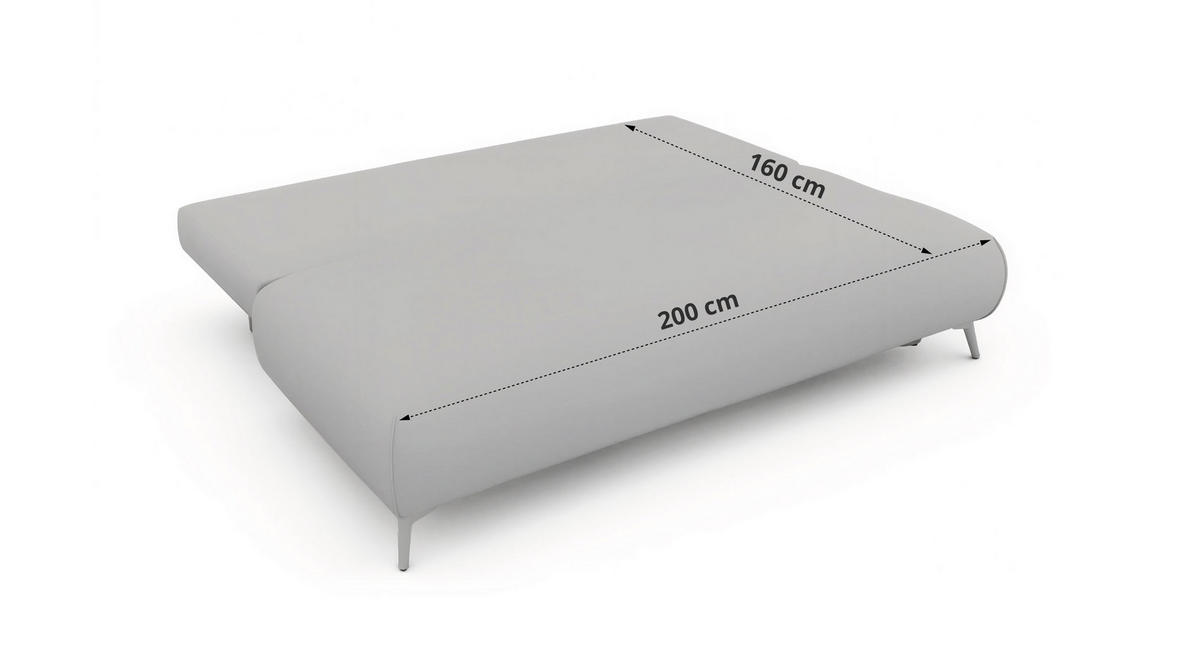 3-SITZER SOFA VIRENO - Hellgrau Velvet - Hellgrau/Schwarz, Textil/Metall (197/95/102cm) - MKS