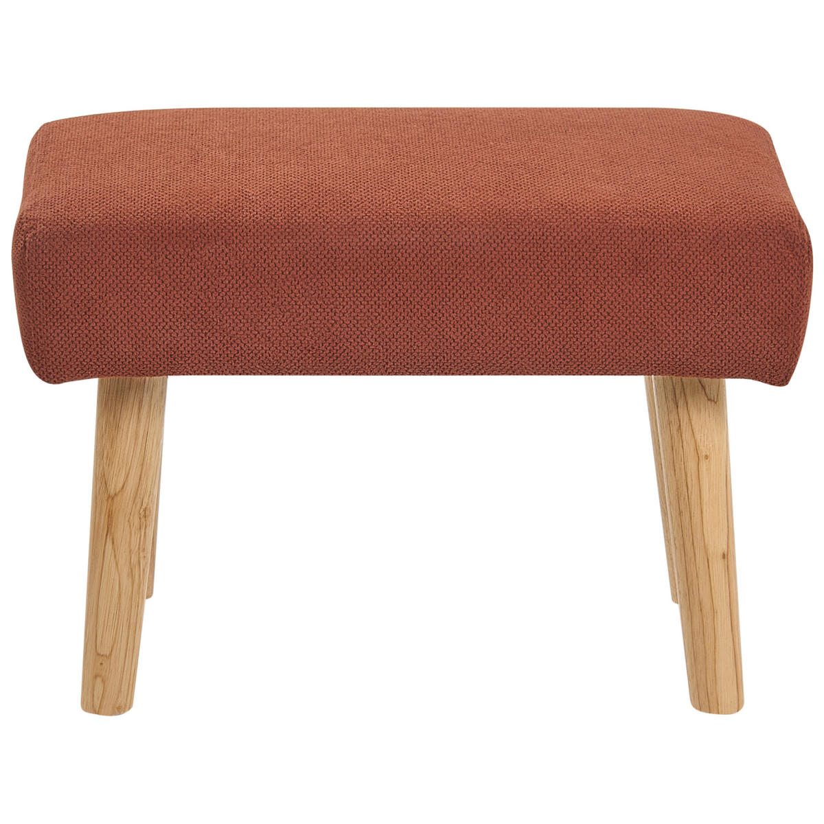 HOCKER Stoff Orange Takoma - Hellbraun, Textil (50/34/30cm) - Beliani