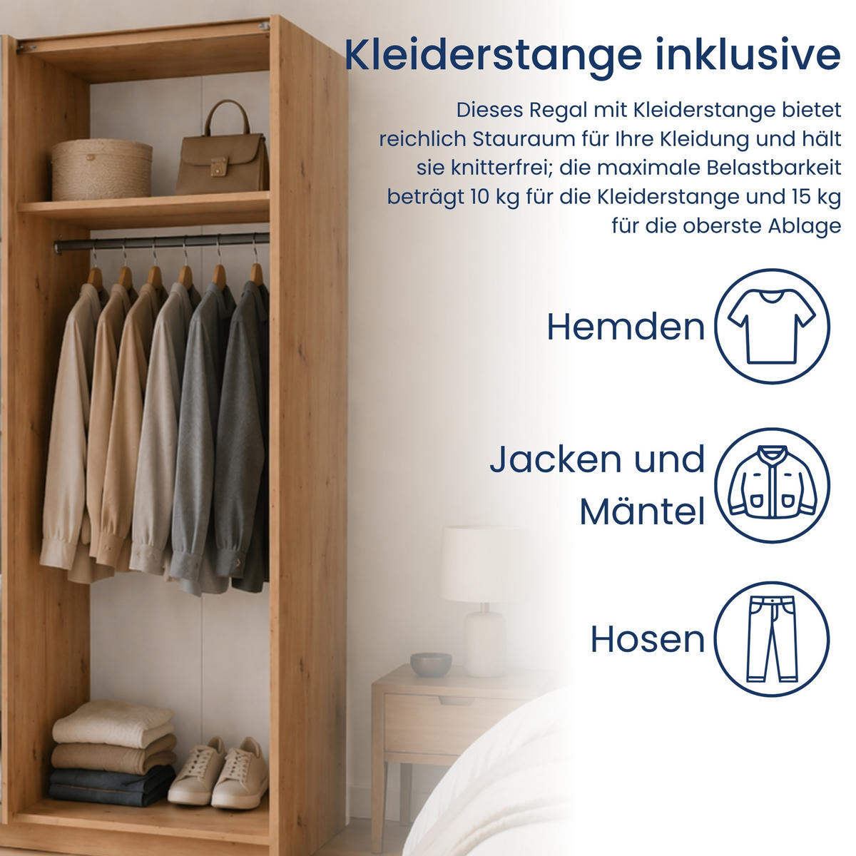 SCHWEBETÜRENSCHRANK 2-Türen 150 cm mit Spiegel in Artisan - Eiche Artisan, Holzwerkstoff (62/198.5/150.6cm) - Home Collective