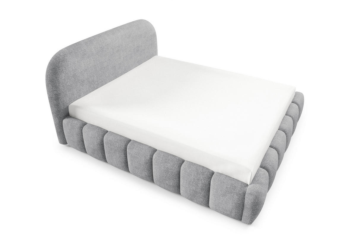 POLSTERBETT BELLURE mit Bettkasten 180x200,Doppelbett mit Stauraum,Lattenrost,Boxspringbett-Optik,ohne Matratze-Grau - Grau, Holz (180/200cm) - Furnistar