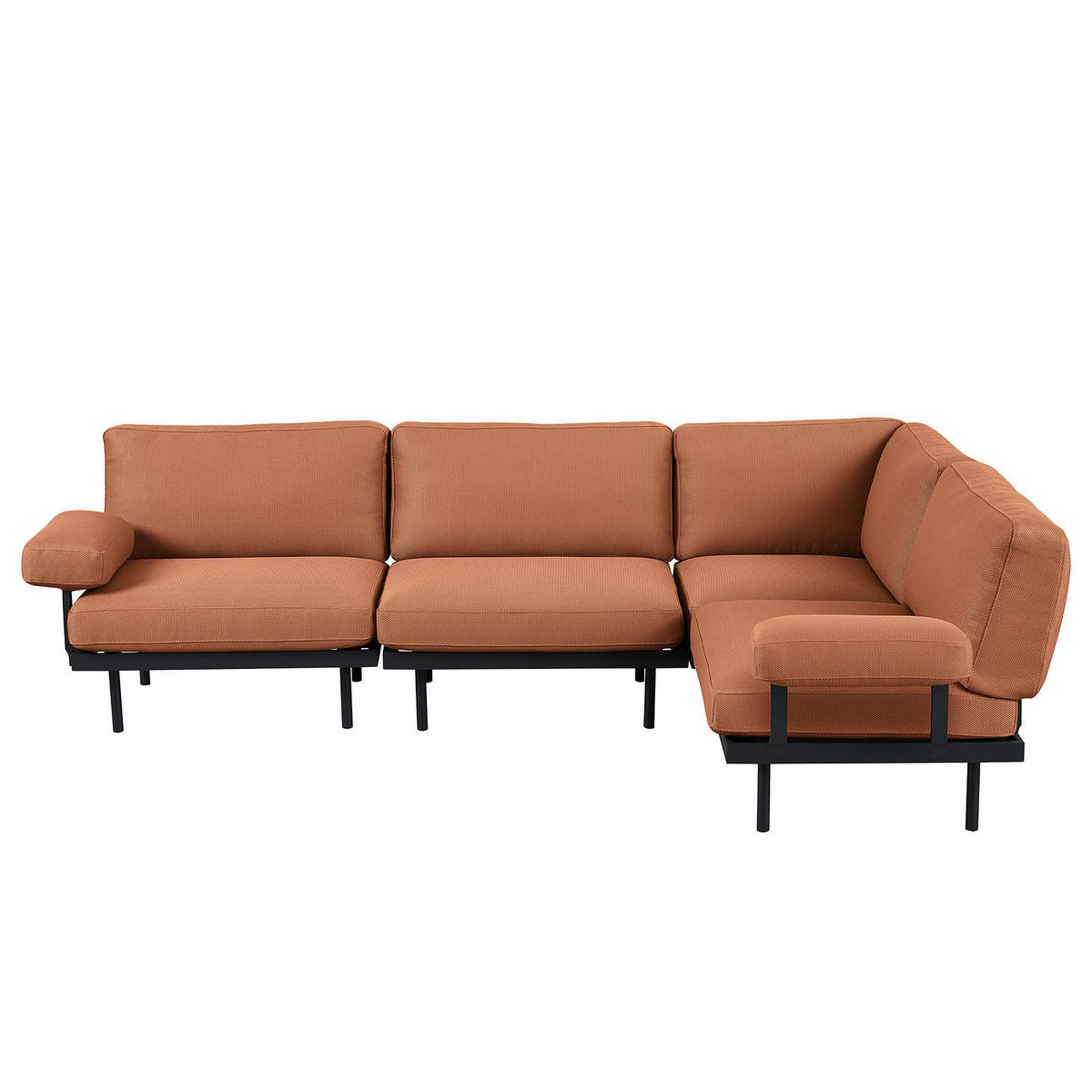 OUTDOOR-ECKSOFA - Rosa, Textil/Metall (273/80/186cm) - home24
