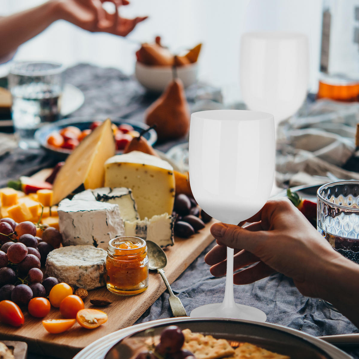 6XWEINGLÄSER - Weiß, Kunststoff (0.4L) - Relaxdays