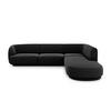 ECKSOFA rechts Miley aus Chenille-Stoff schwarz 6 Sitzplätze - Schwarz, Textil (248/255cm) - Micadoni