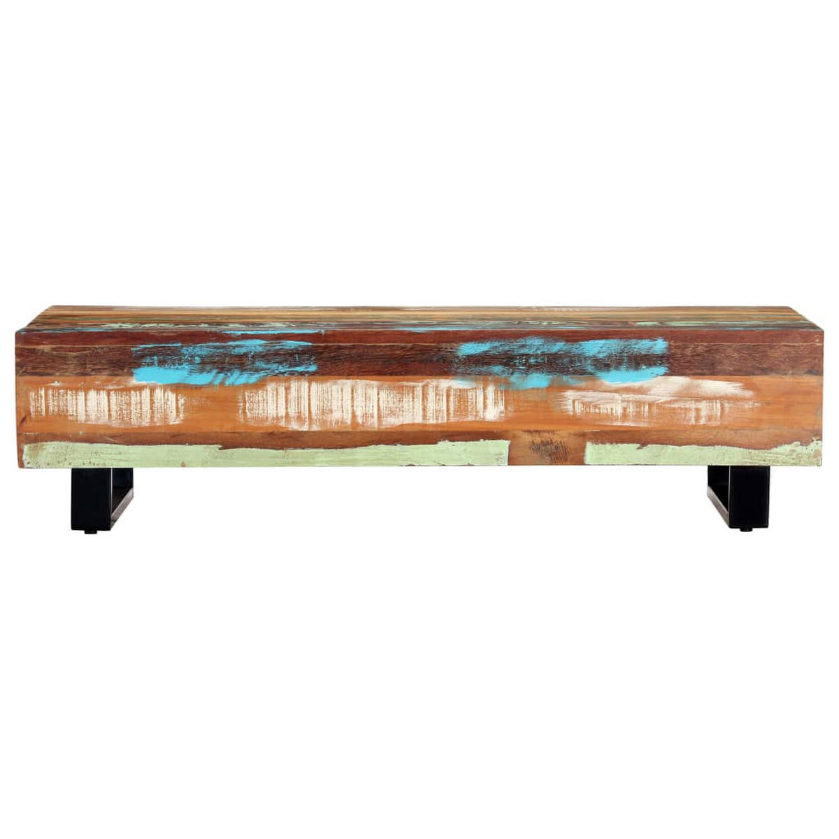 COUCHTISCH 120x50x30 cm Massives Altholz und Stahl - Braun, Holzwerkstoff (120/50/30cm) - furnicato