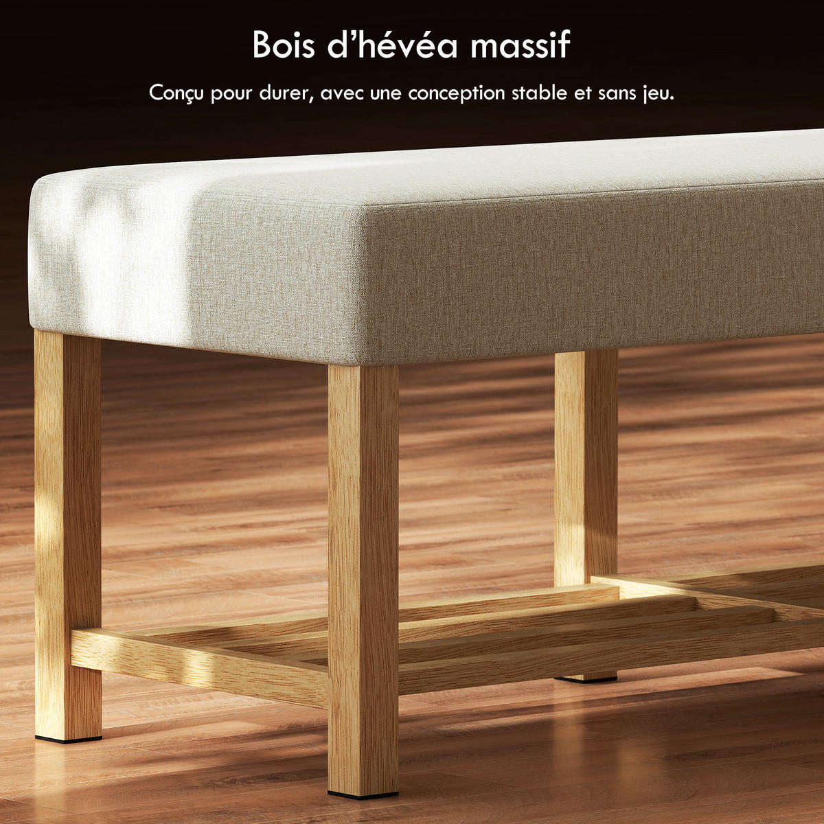 SCHUHBANK Natur 120/44/48 cm - Naturfarben, Holz (120/48/44cm) - PANGIVO