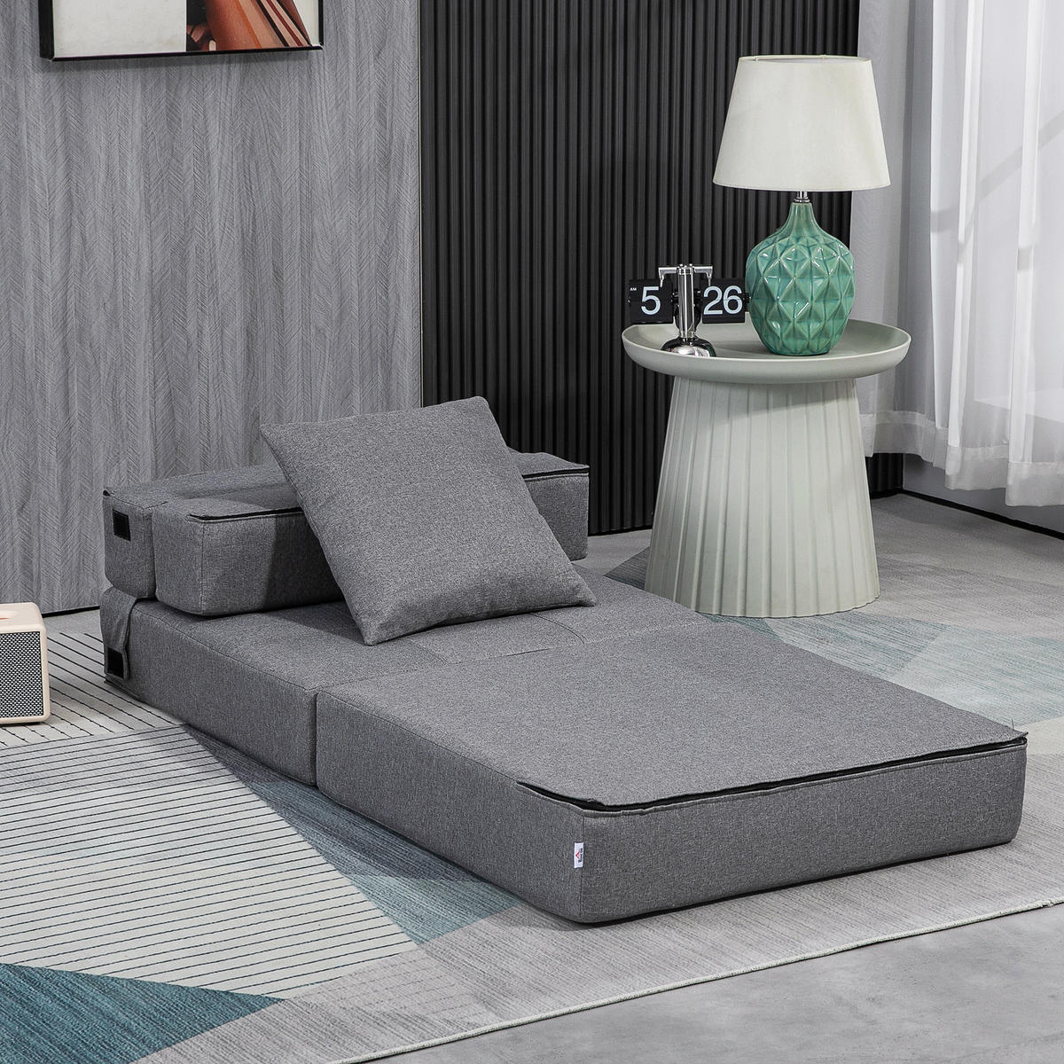 SCHLAFSESSEL, Polybaumwolle, Dunkelgrau - Dunkelgrau, Textil (70/61/70cm) - HOMCOM