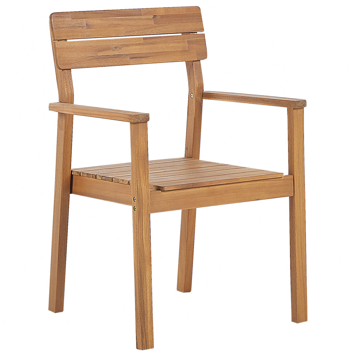 GARTENSTUHL 2er-Set Akazienholz hellbraun Fornelli - Hellbraun, Holz (60/88/56cm) - Beliani